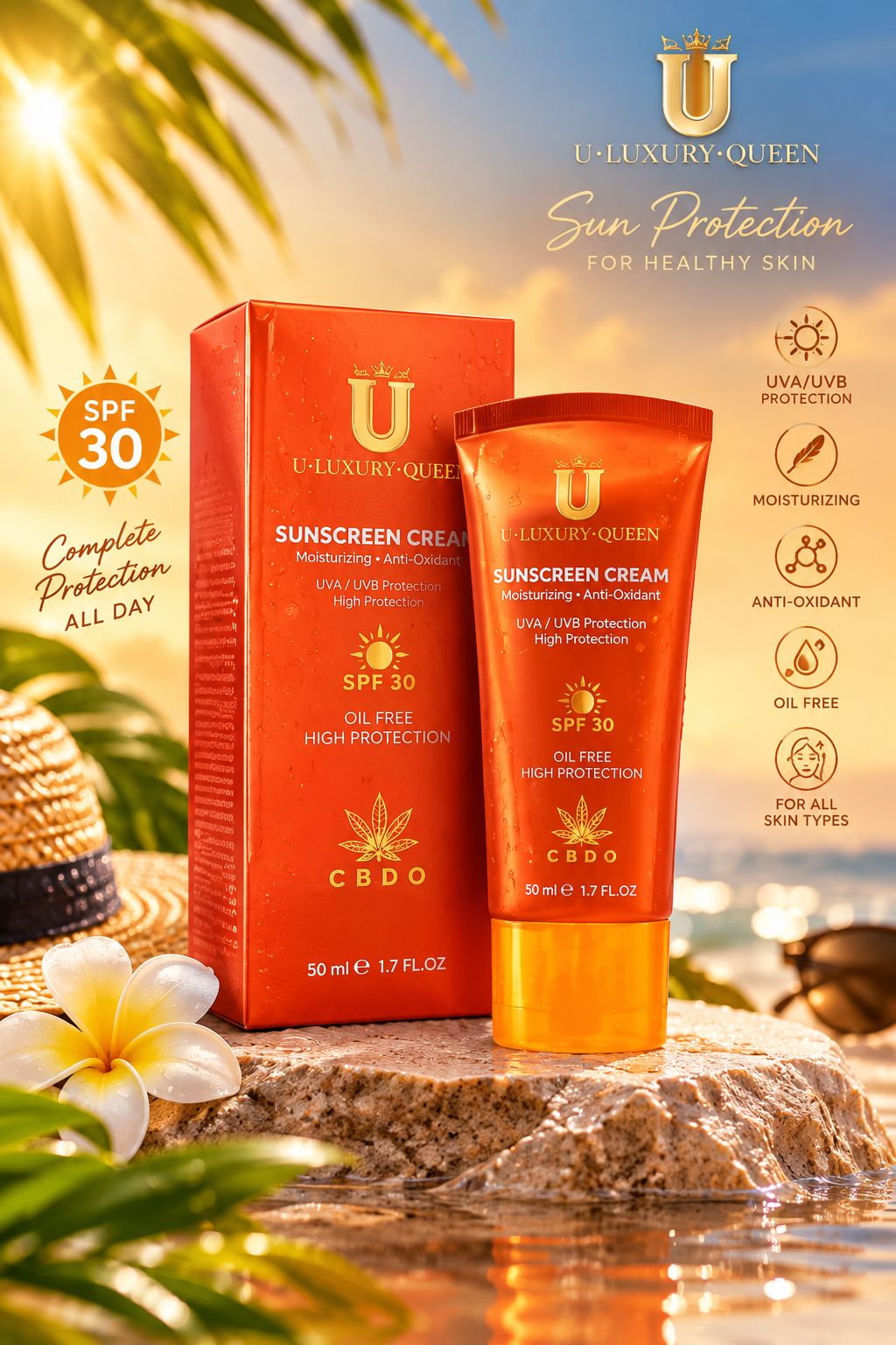 کرم ضد آفتاب spf 30 لاکچری کوین